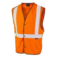 Leo Workwear Umberleigh Class 2 Hi-Vis Orange Stud Waistcoat